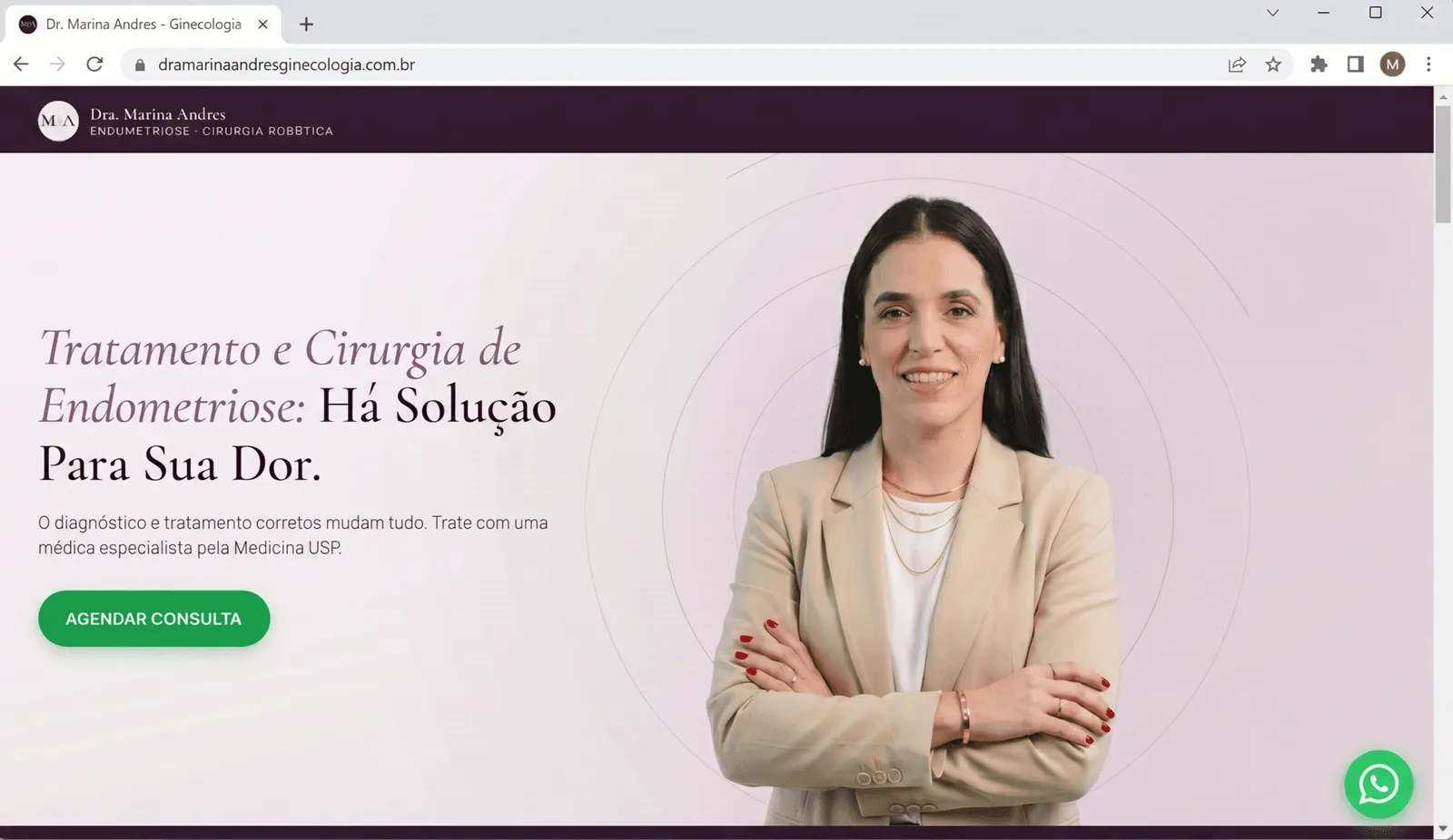 Site do consultório desenvolvido pela Higuchi Marketing